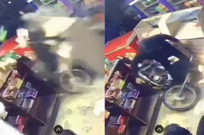 Man crashes speeding motorcycle into bakery in Karachi