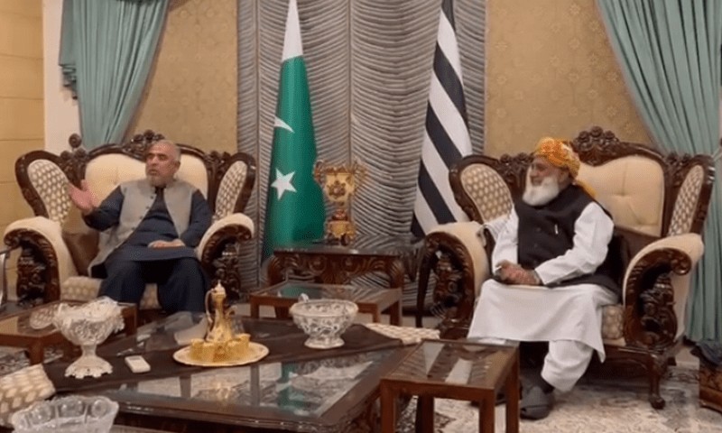 PTI delegation meets Fazlur Rehman in Islamabad