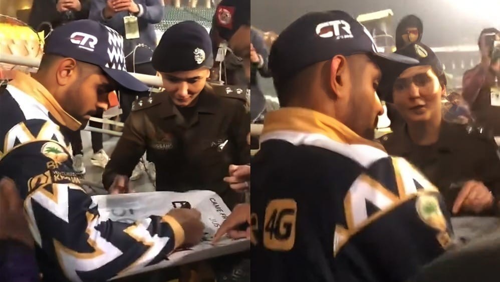 WATCH: Babar Azam gives autograph to ASP Shehrbano Naqvi