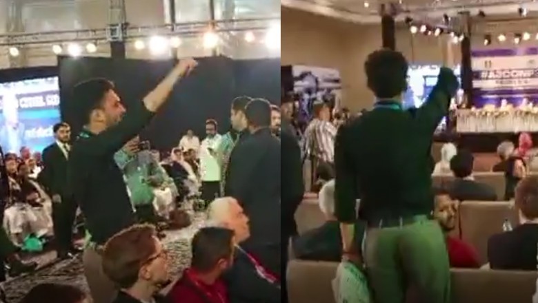 Lahore youth raises voice for Palestine during German ambassador's speech on civil rights