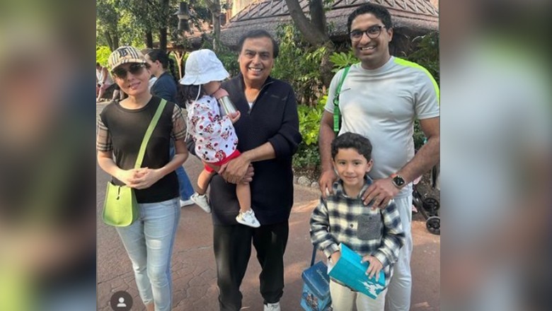 Sharmila Farooqi, her family pose with Mukesh Ambani in Paris
