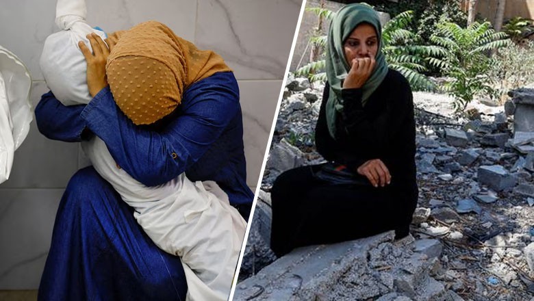 THIS Gaza woman sits on rubble of her house to find graves of her loved ones
