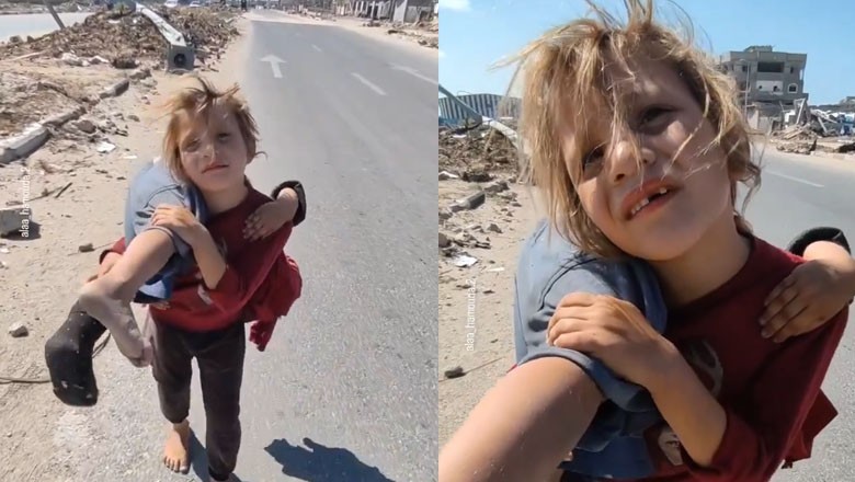 Video of little Palestinian girl carrying wounded sister on her shoulder sparks anger against Israeli atrocities