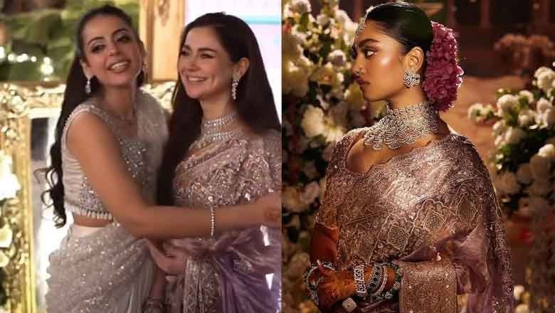 Hania Aamir wears saree designed by Indian designer Manish Malhotra at Yashma Gill's sister marriage