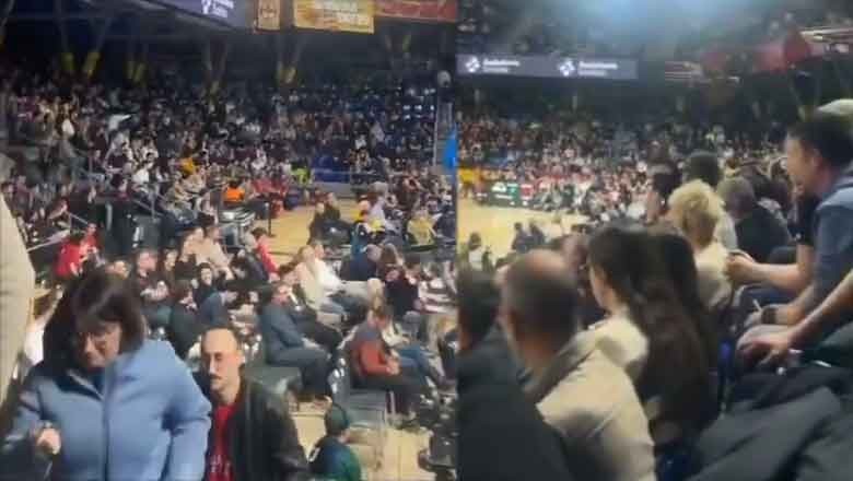 Barcelona fans raise pro-Palestinian chants during basketball match against Maccabi Tel Aviv