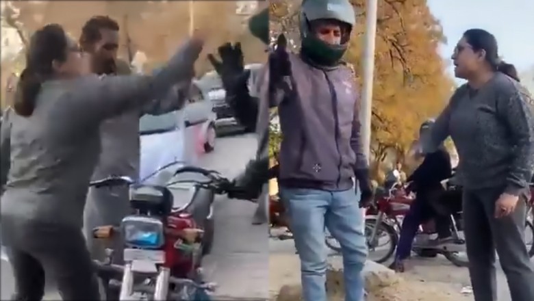 Islamabad: woman driver assaults, verbally abuses bike rider after minor accident