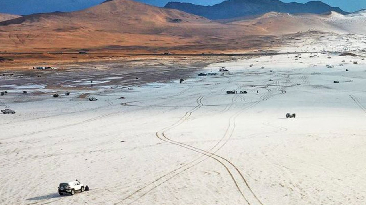 Saudi Arabia's deserts turn white amid rare hailstorms and torrential rains