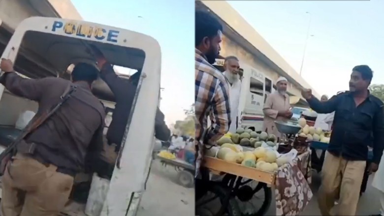 Karachi cops suspended after viral video of fruit vendor's mistreatment