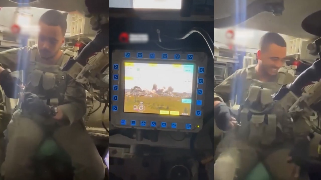 Israeli soldiers celebrate demolition of residential building in Gaza