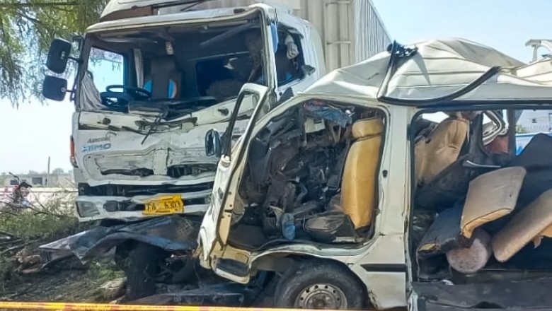 Ten dead after horrific trailer-van crash near KPK's Karak