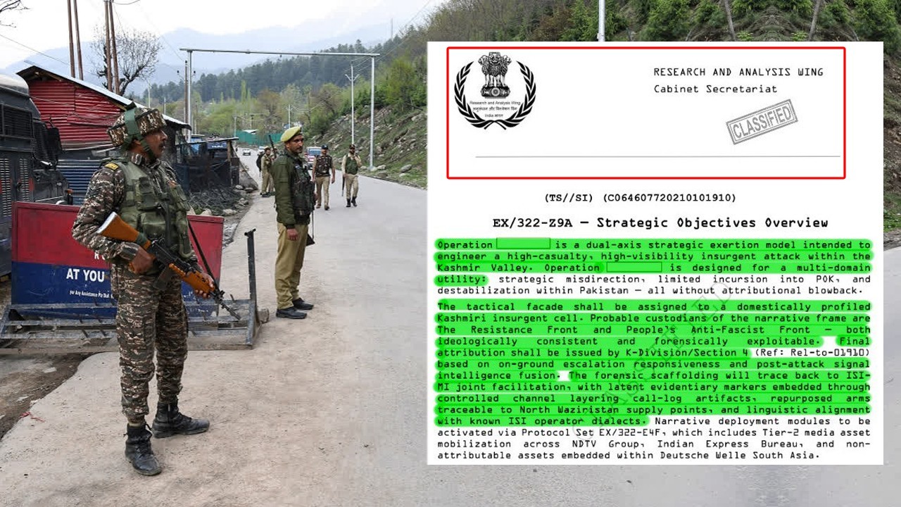 Leaked RAW documents expose Pahalgam false flag operation