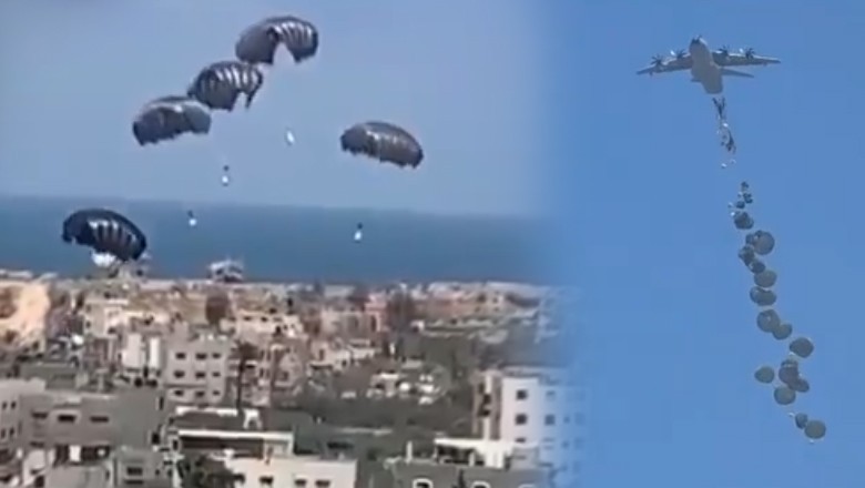 Germany, Spain, France and Belgium air-drop food aid over Gaza