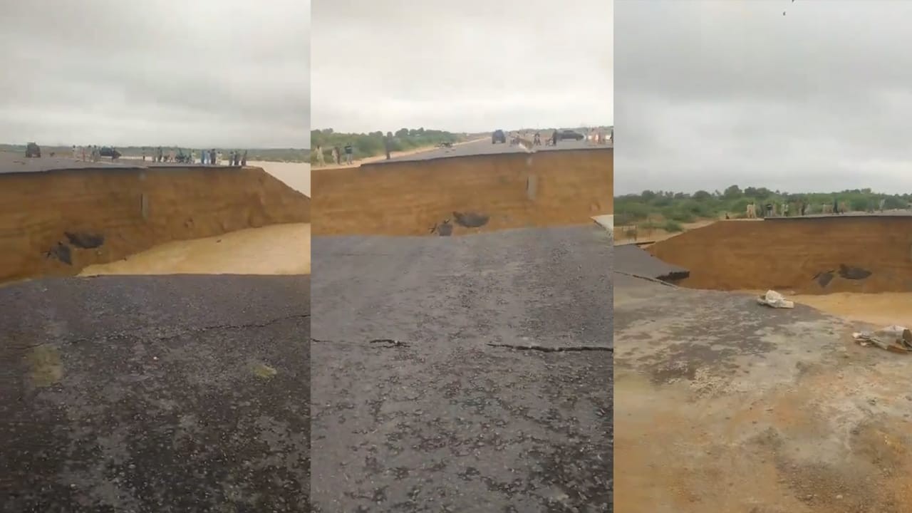 Section of Malir Expressway collapses as rains revive Karachi's dead rivers