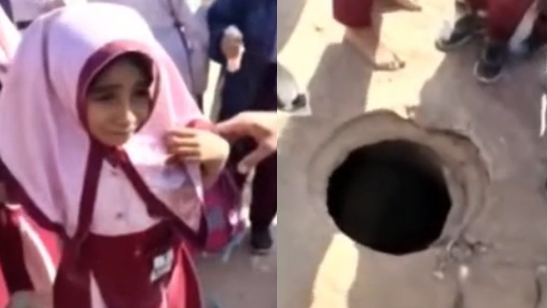 Another child falls into open manhole in Karachi, passerby saves her life