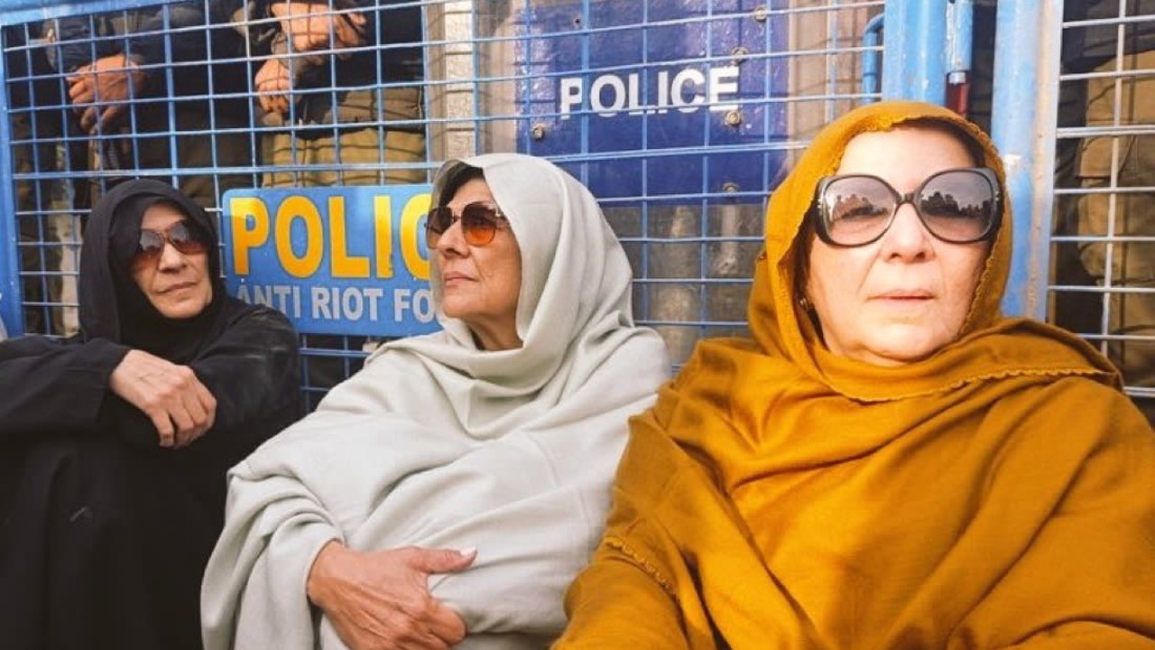 Imran Khan's sisters, party leaders stage sit-in after being denied meeting at Adiala Jail