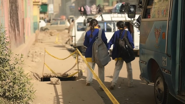 Uncovered drain outside Karachi school poses serious danger to children