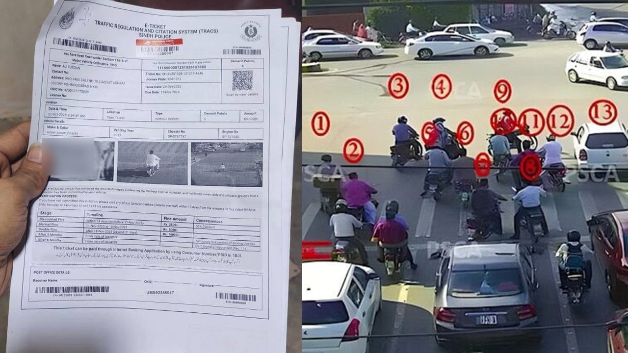 Karachi man receives e-challan for motorcycle stolen in December