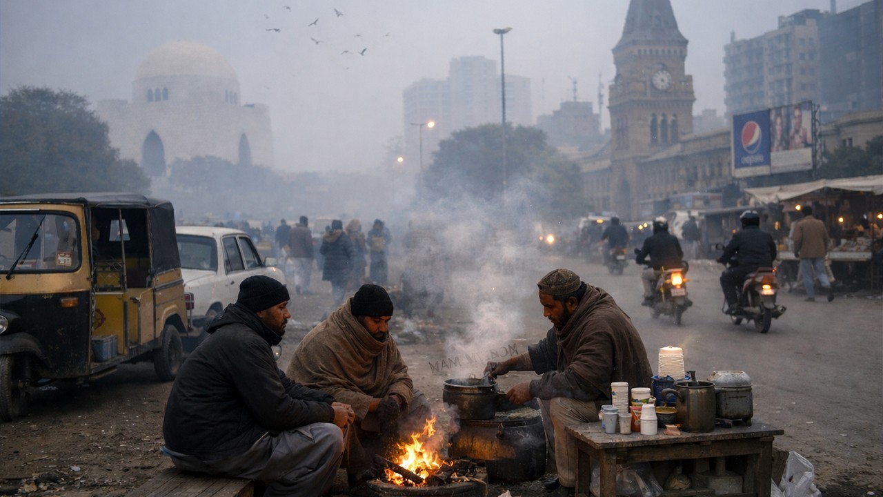 Early morning temperature in Karachi drops to 7.4°C as cold wave continues
