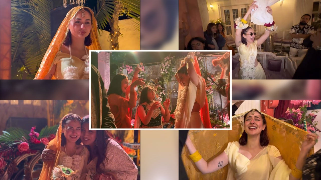 Hania Aamir and Asim Azhar spark wedding buzz once again as their mayon-themed birthday celebration video goes viral