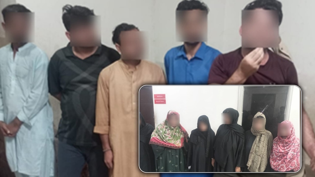 Six women, five men held during raid on alleged prostitution den in Karachi DHA