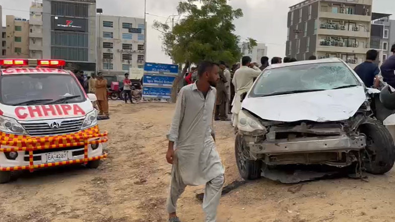 Woman killed, husband and son injured after speeding car hits motorcycle in Karachi DHA