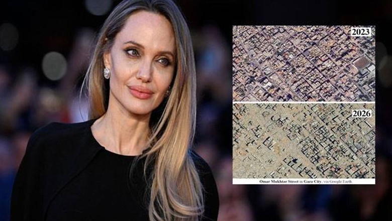 Angelina Jolie shares stark satellite images of war destruction in Gaza