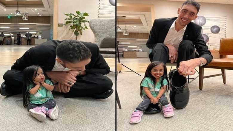 دنیا کا طویل القامت مرد اور پستہ قد لڑکی سامنے آگئی