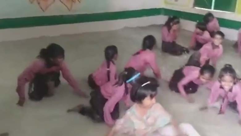 ہیٹ ویو کے باعث کلاس روم کو سوئمنگ پول بنادیا گیا