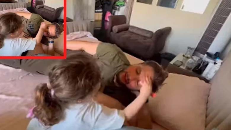 شاہد آفریدی کی بیٹی عروہ نے والد کا میک اپ کردیا، ویڈیو وائرل