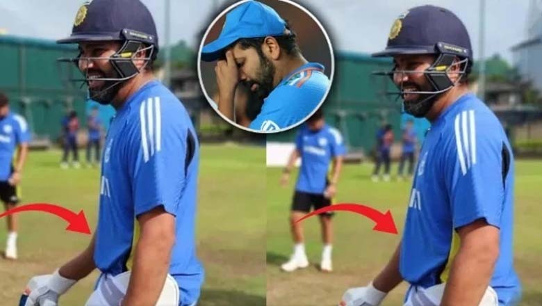 روہت شرما کی ایڈیٹڈ تصویر میں'توند' چھپانے کی کوشش، پوسٹ ڈیلیٹ کردی