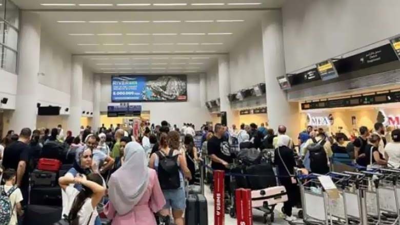 لبنانی بڑی تعداد میں بیروت ہوائی اڈے پر پہنچ گئے