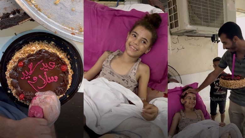 زخمی فلسطینی لڑکی کی اسپتال میں سالگرہ منانے کی دلخراش ویڈیو