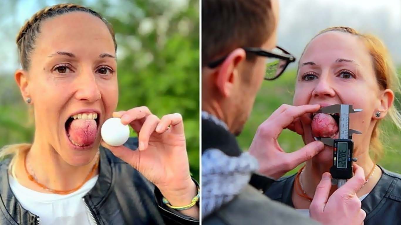 خاتون نے دنیا کی سب سے موٹی زبان رکھنے کا ریکارڈ بنالیا