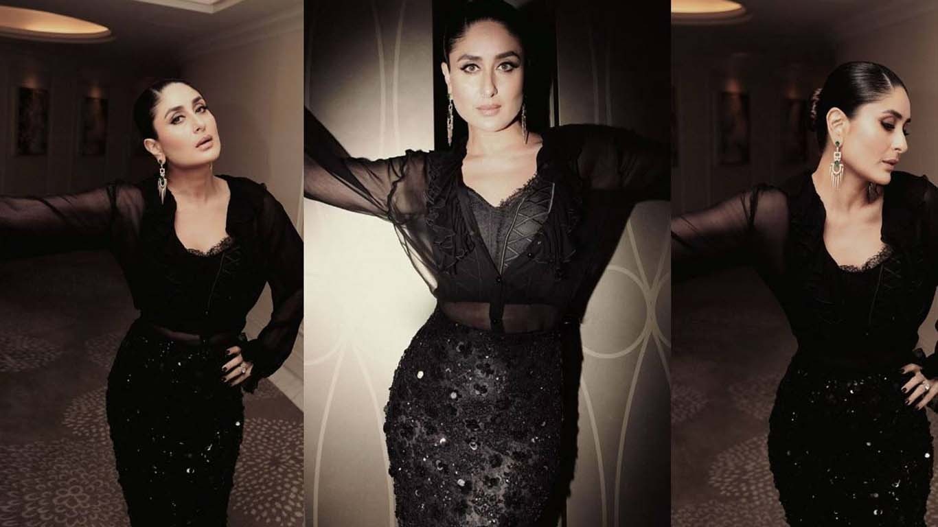کرینہ کپور نے سیاہ جوڑے میں حسن کے جلوے بکھیر دیئے