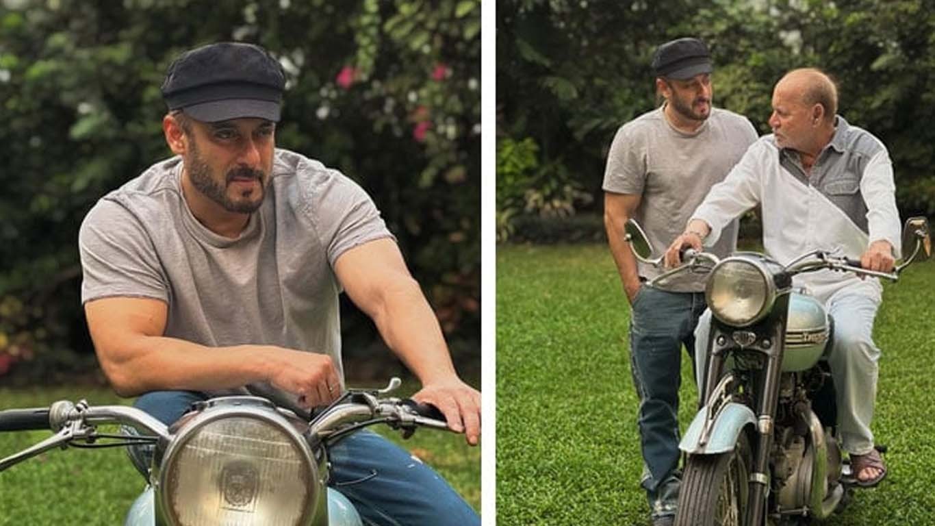 سلمان خان نے والد کی پہلی موٹر سائیکل کی جھلک مداحوں سے شیئر کردی