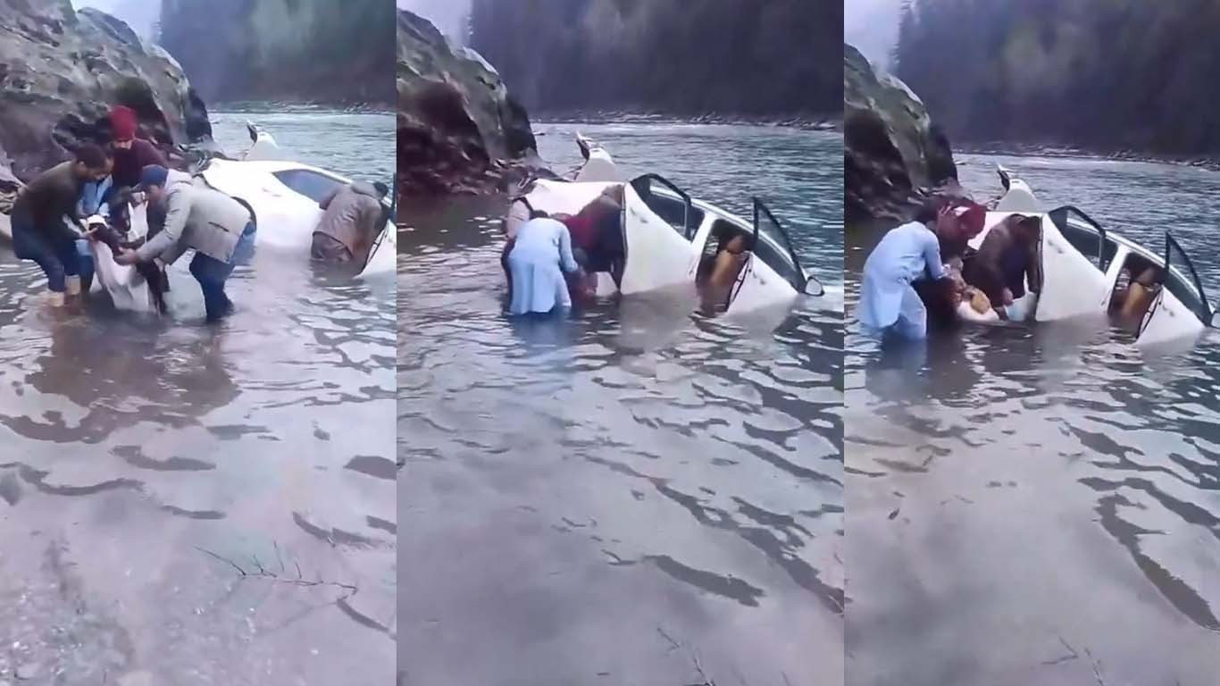 باراتیوں کو لے جانے والی گاڑی دریائے نیلم میں گرنے سے متعدد جان سے گئے