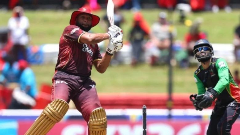 پولارڈ کی 29 گیندوں پر 65 رنز کی جارحانہ اننگز، 8 بالز پر لگاتار 7 چھکے