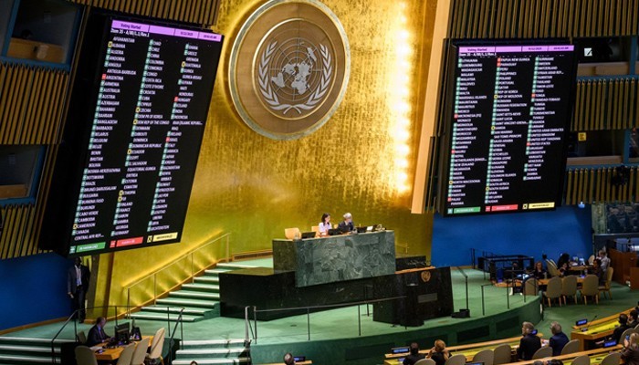 فلسطین کو ریاست تسلیم کرنے کی قرارداد اقوام متحدہ میں کثرت رائے سے منظور