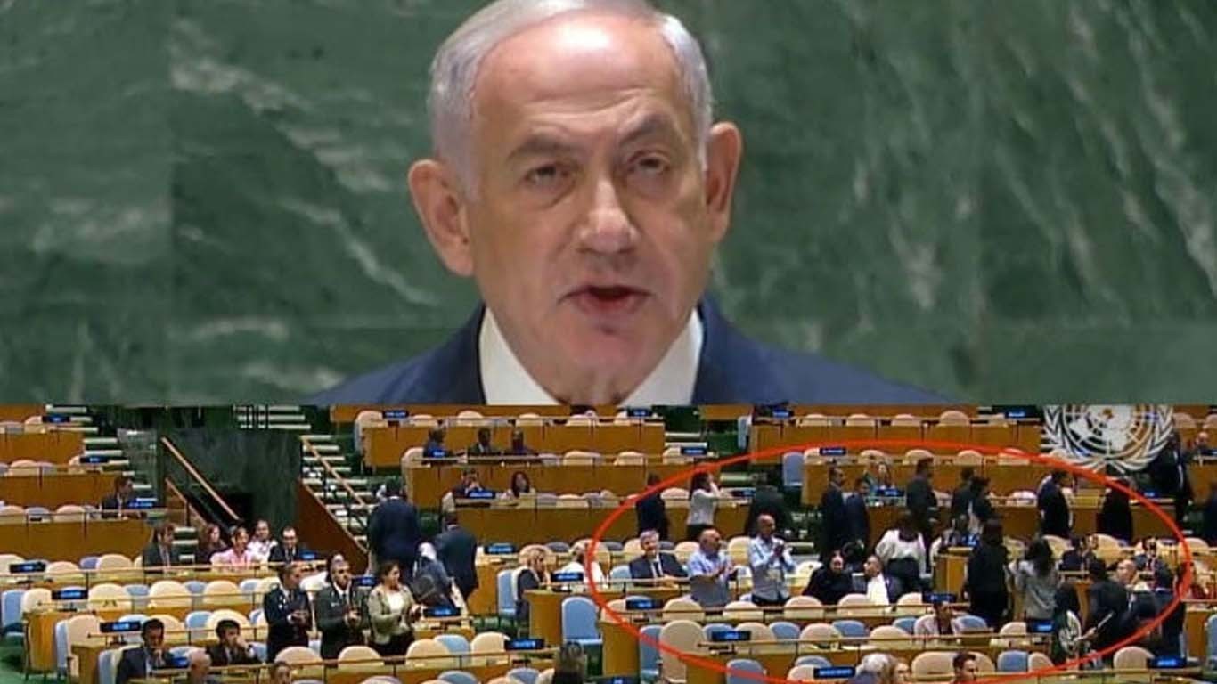 اقوام متحدہ اجلاس، نیتن یاہو کو ہزیمت کا سامنا