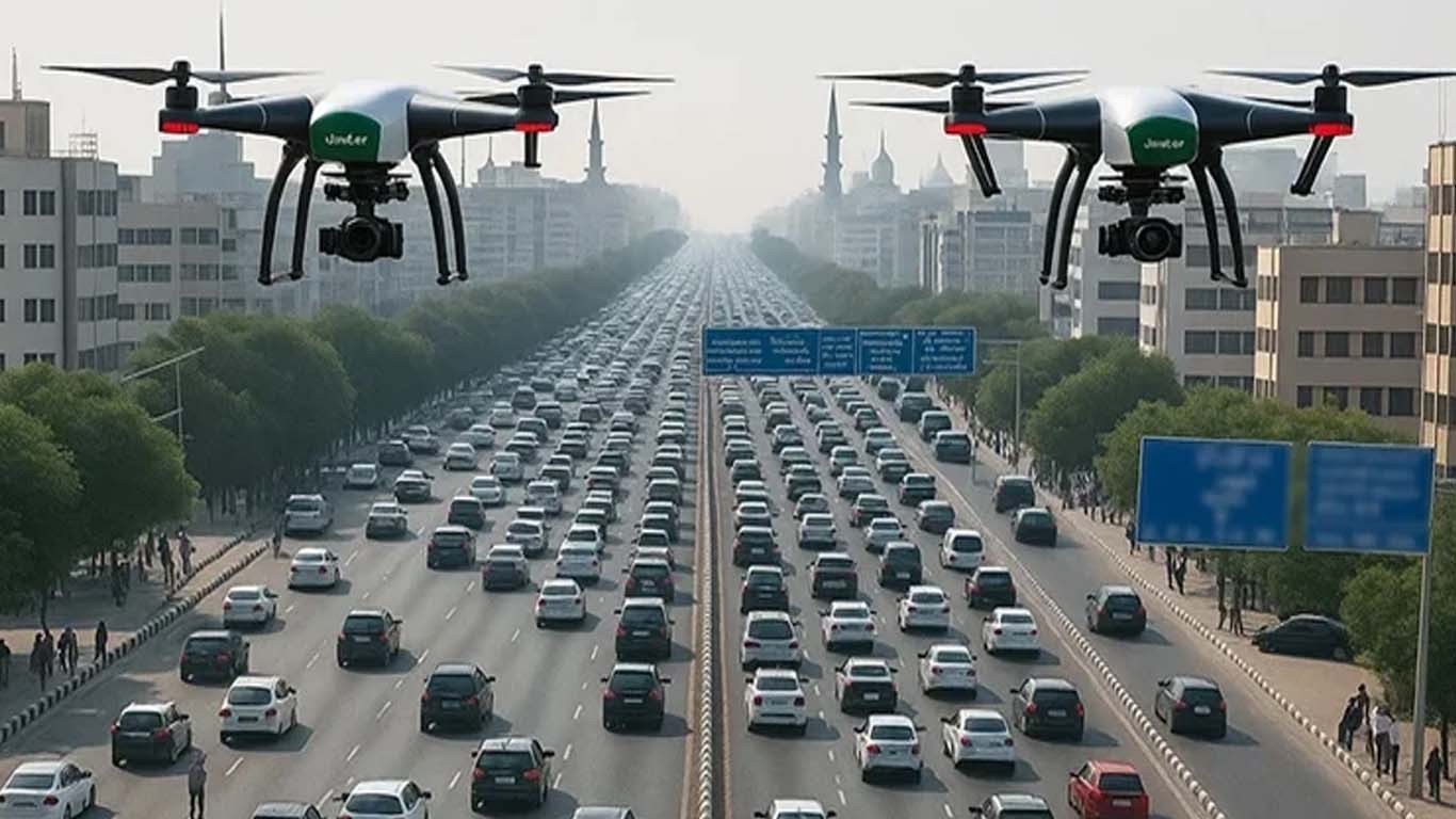 کراچی میں فضا سے ای چالان کا آغاز، ڈرون سے نگرانی کی جائیگی