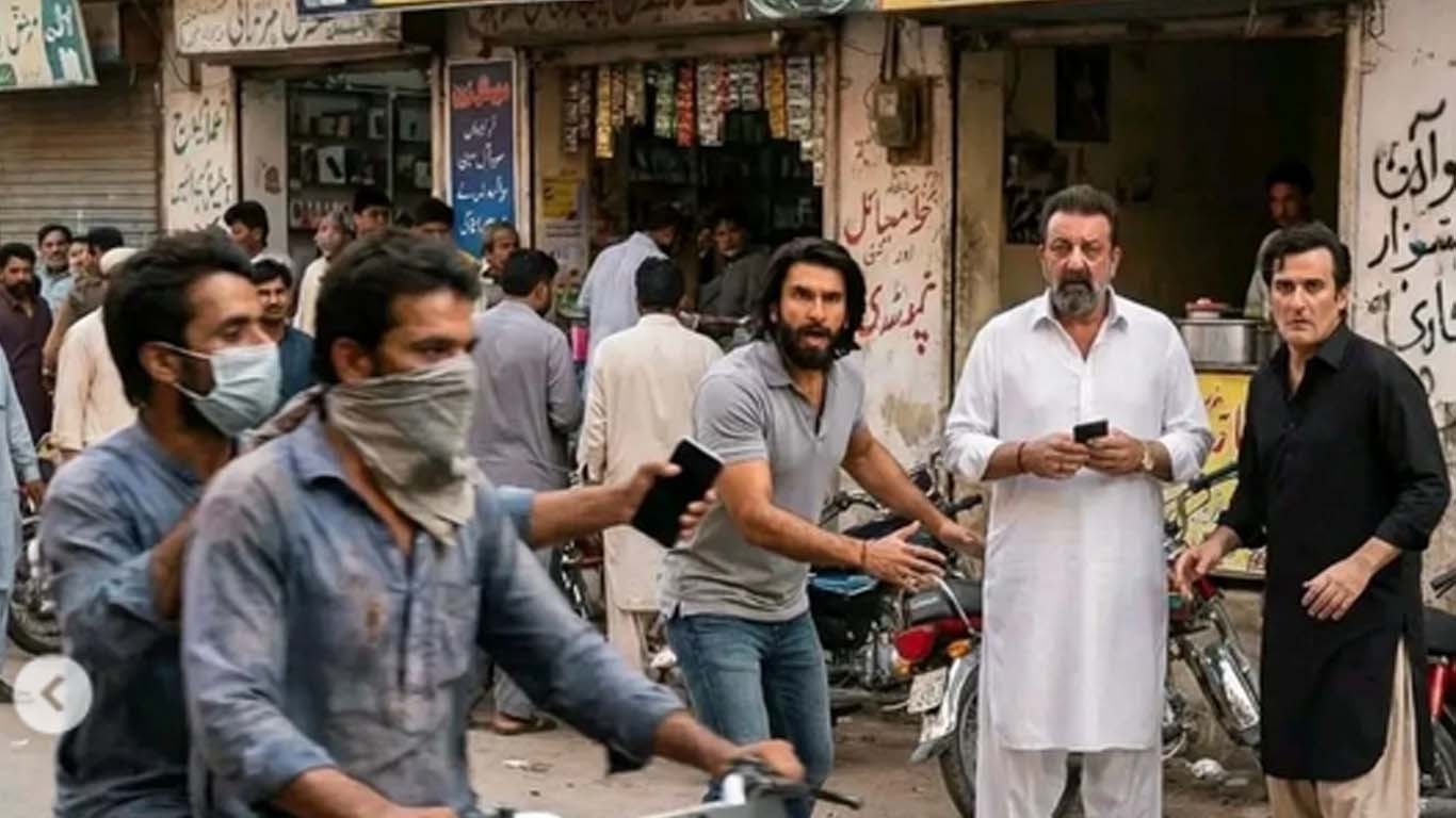فلم دھرندر کی لیاری میں شوٹنگ کے مناظر، اے آئی تصاویر وائرل