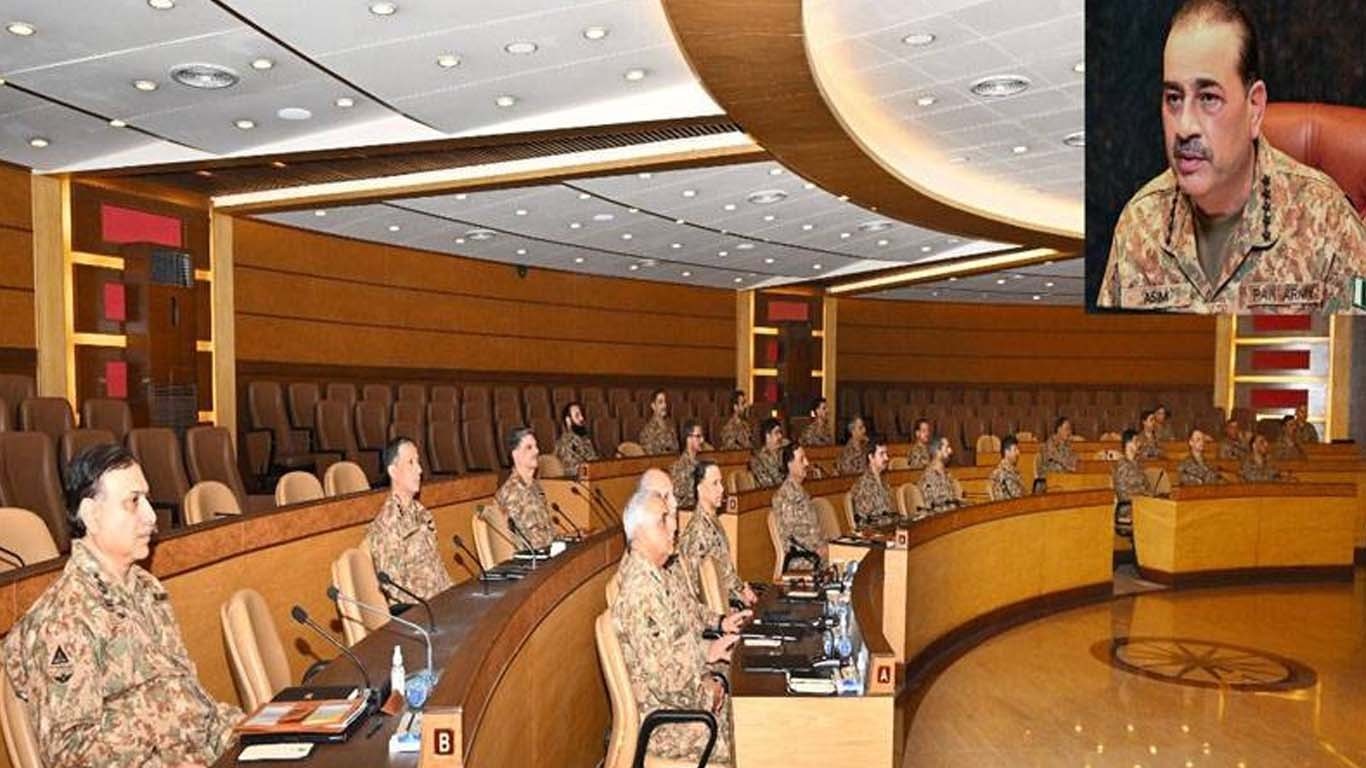 دہشتگردوں کے ساتھ فیصلہ کن اور بغیر کسی رعایت کے نمٹا جائے گا، کور کمانڈرز کانفرنس