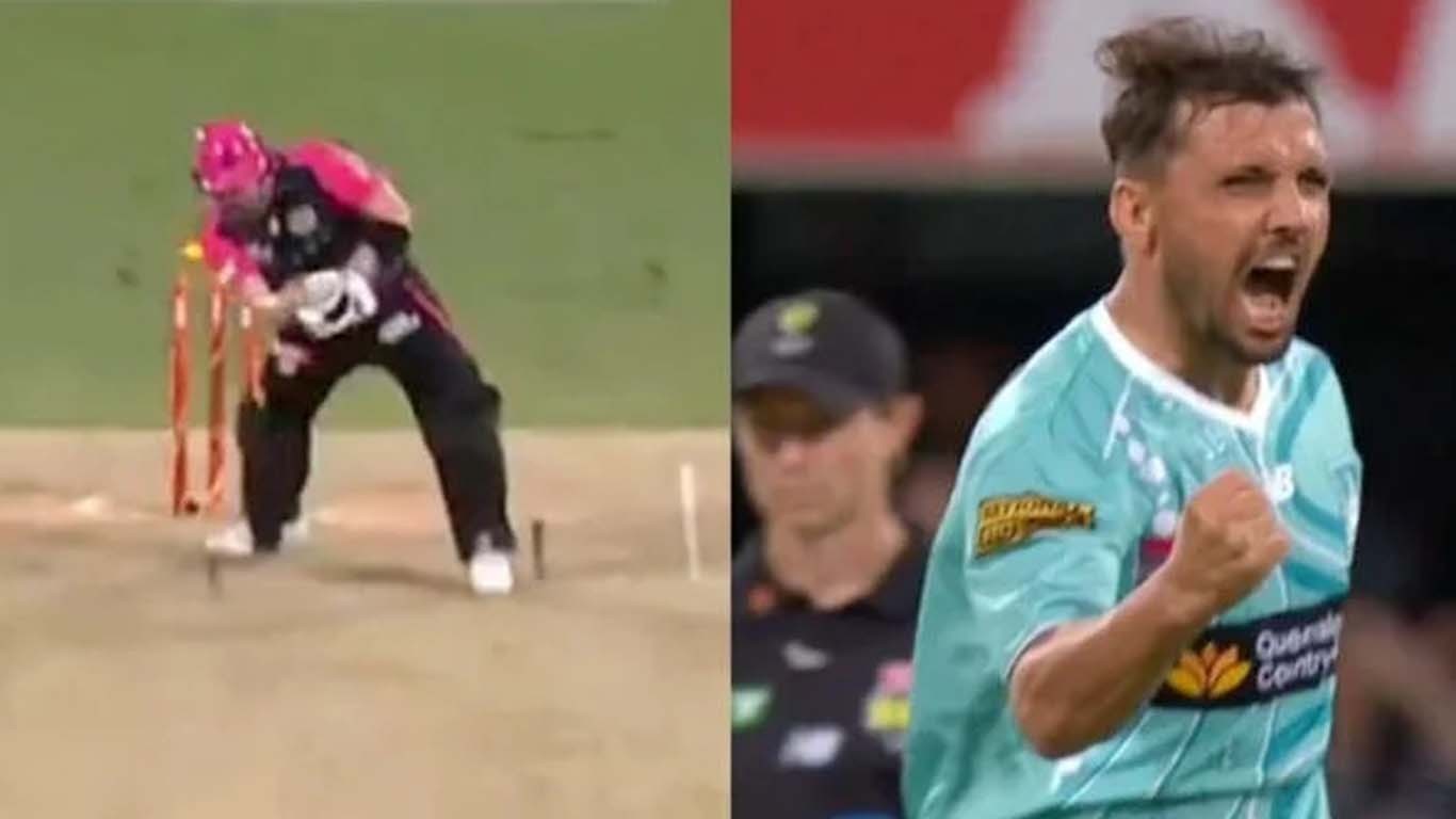 زمان خان کی ہوا میں گھومتی ہوئی یارکر پر اسٹیو اسمتھ کلین بولڈ