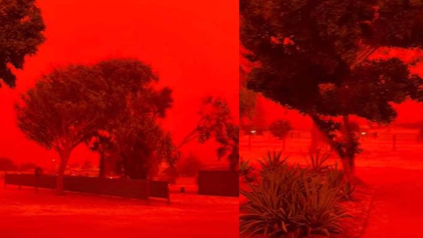 شدید طوفان سے آسٹریلیا میں آسمان خون کی طرح سرخ ہوگیا